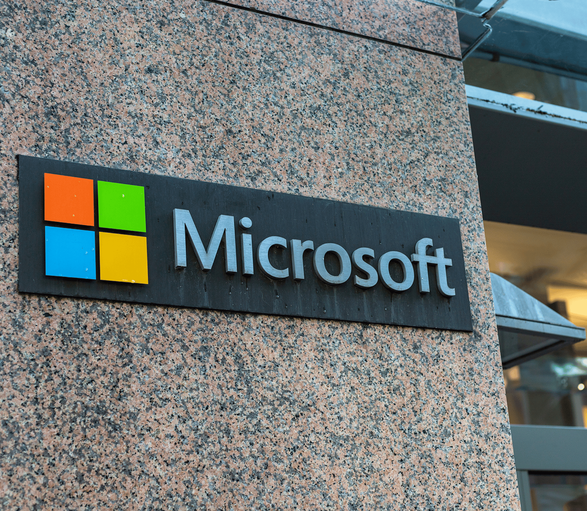 Microsoft Corporate logo on building