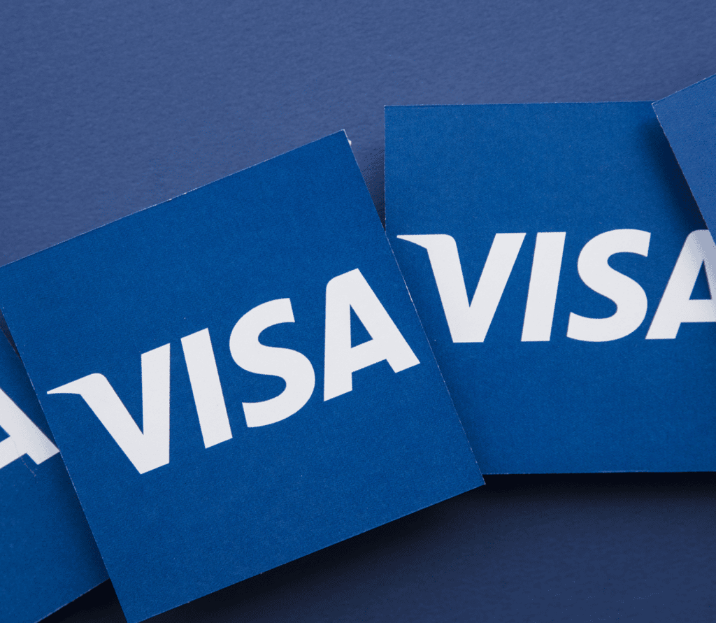 VISA logos on blue background on subscription and recurring payments guidelines