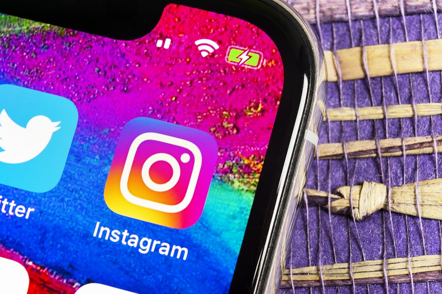 Instagram logo on smartphone