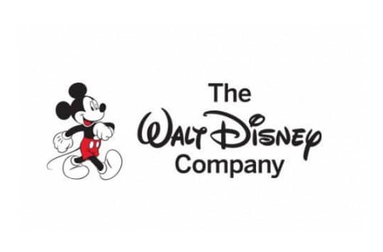 The Walt Disney Logo next to Micky Mouse on a white background