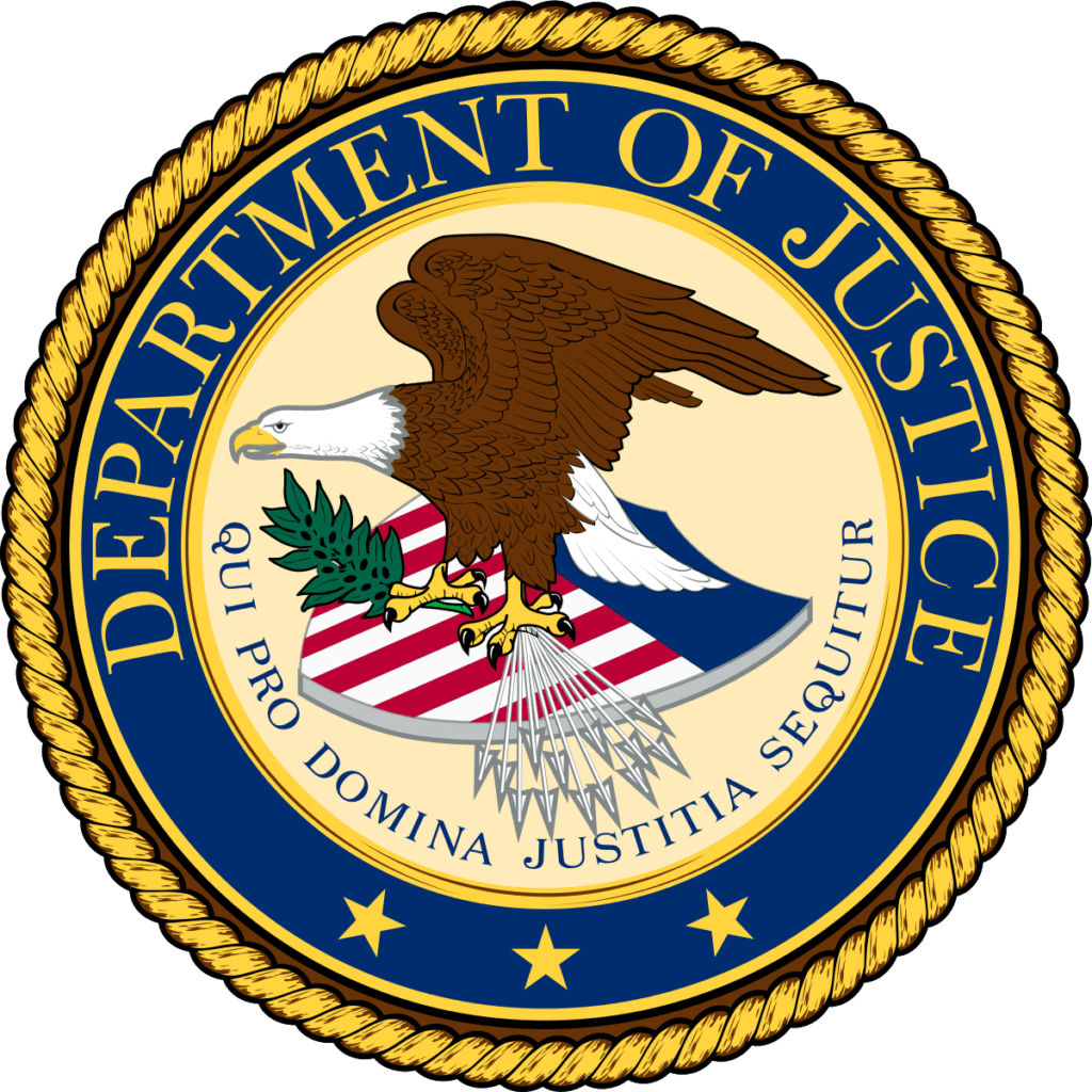 Department of Justice logo on transparent background