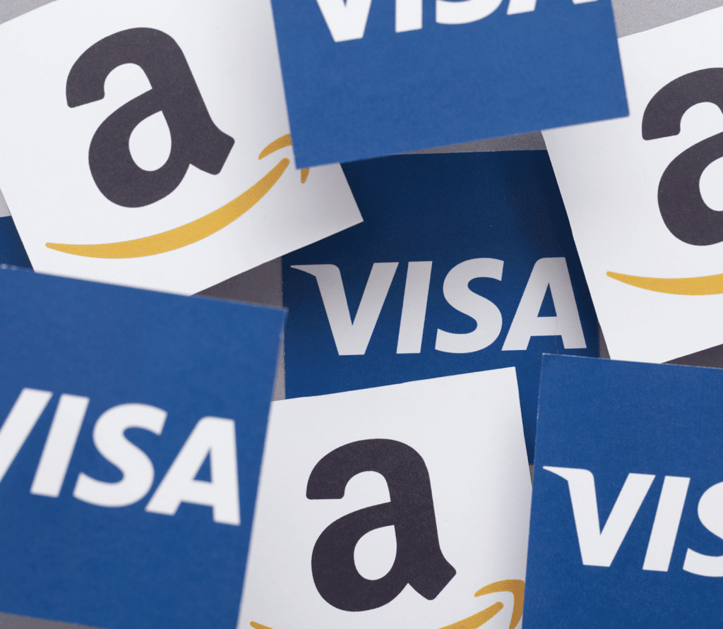 VISA and Amazon logos on subscription and recurring payments transaction fees dispute in British UK England