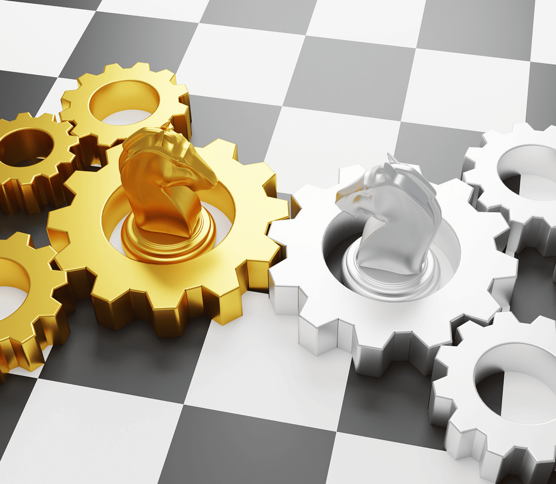 Chessboard illustration representing a subscription Merger and acquisition business partnership.