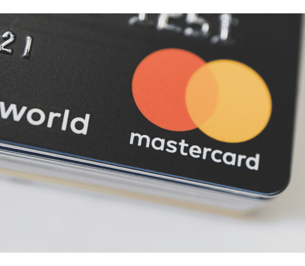 Payment Credit Card with Mastercard logo