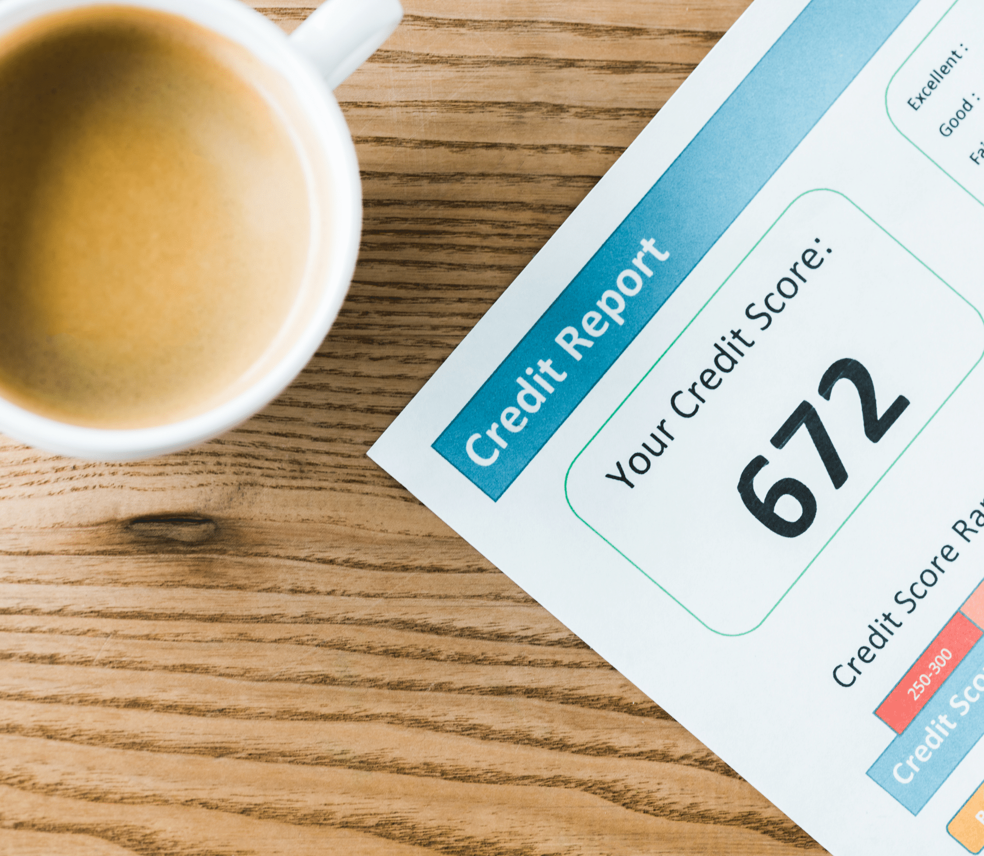 Cup of coffee and a credit report, signifying that merchants may be reporting Buy Now Pay Later payments to credit bureaus.