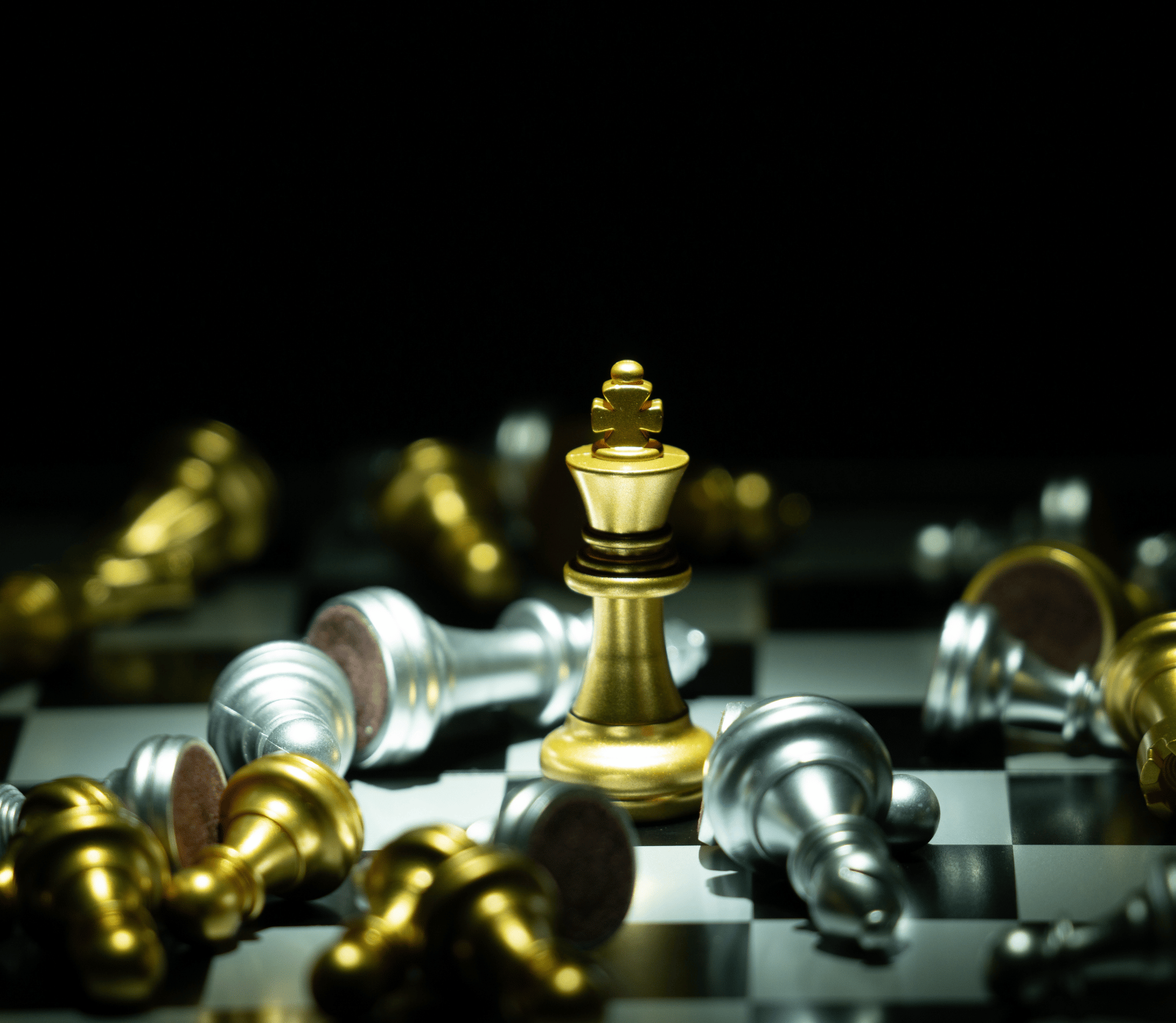 On the chess board, the King stands alone, signifying Lee Enterprises' attempts to avoid a hostile takeover by hedge fund Alden Global Capital.