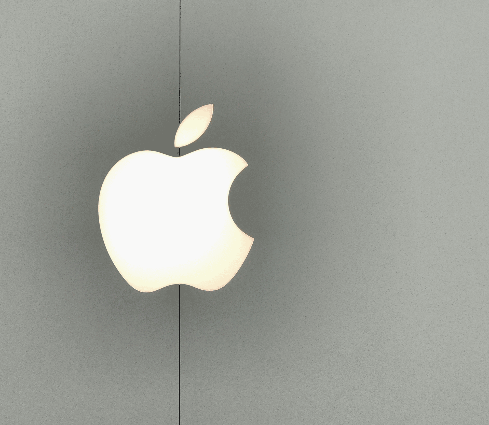 Apple logo on side of Apple store