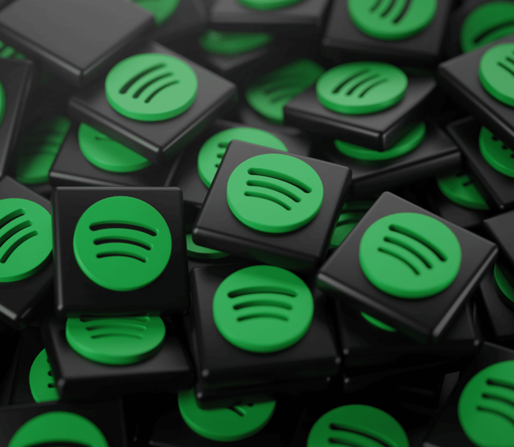 Spotify logo on black buttons