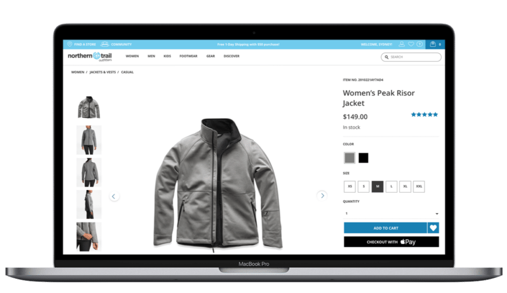 Sample ecommerce site designed with Salesforce tools