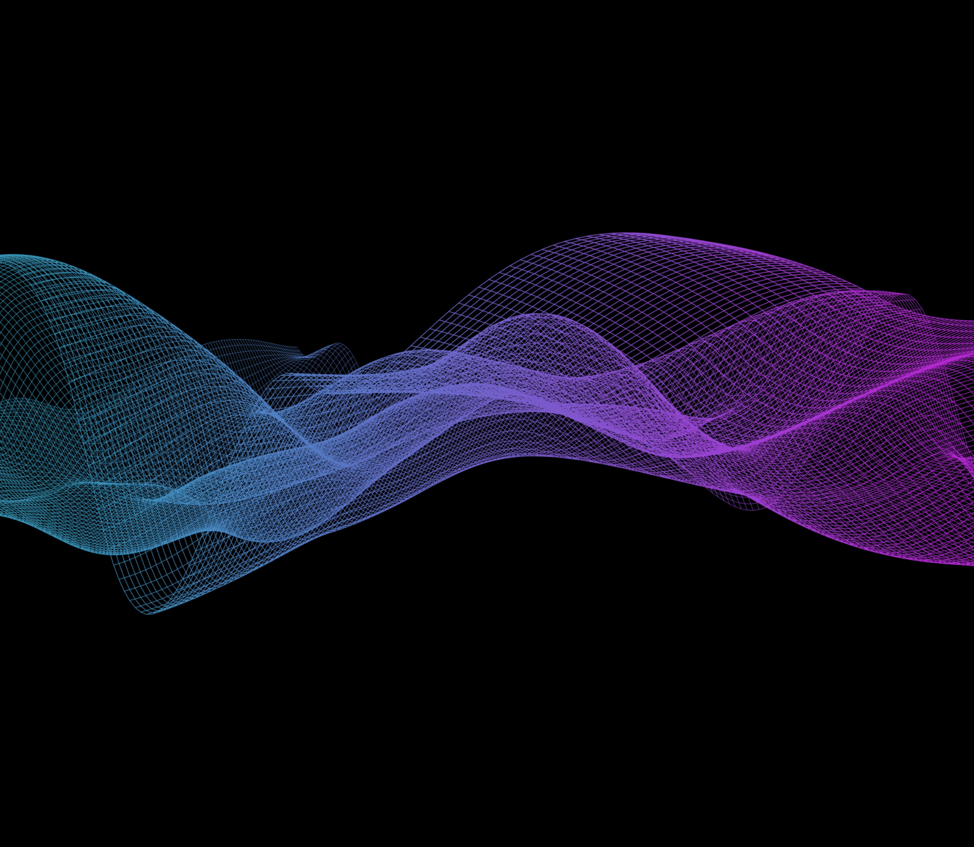 Abstract, colorful waves on a black background represent what sound waves might look like