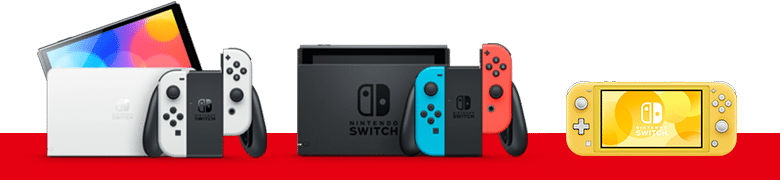 Images of Nintendo Switch console, controller and mobile device