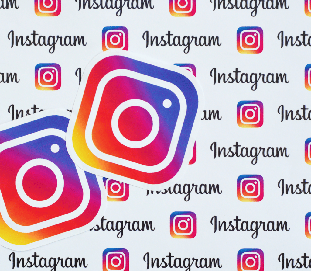 Instagram logos on top of Instagram wallpaper