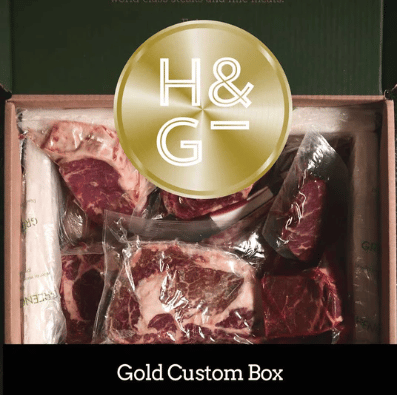 Herd & Grace's Gold Box which features a variety of steaks selected by the customer.