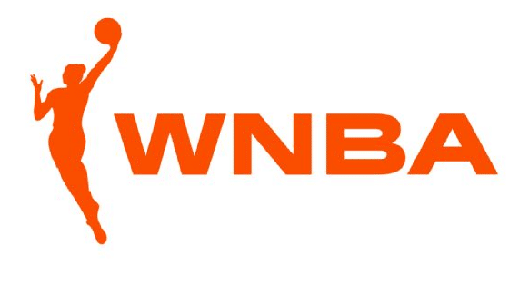 Brand refresh version of the WNBA logo, orange logo on white background