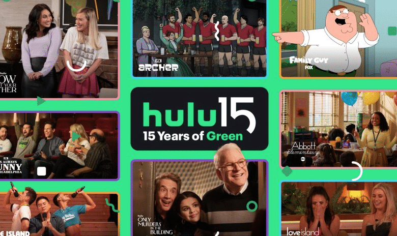 Hulu hero image with images from popular shows like Family Guy, Only Murders in the Building, Archer and Love Island.