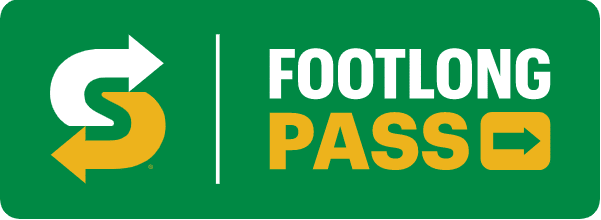 Subway Footlong Pass Promo logo on green background