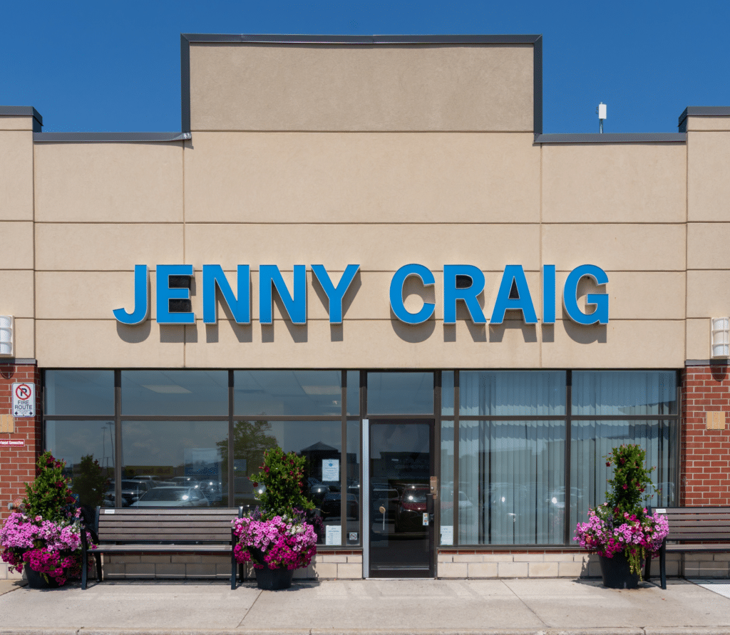 Storefront of Jenny Craig weight loss center in Canada