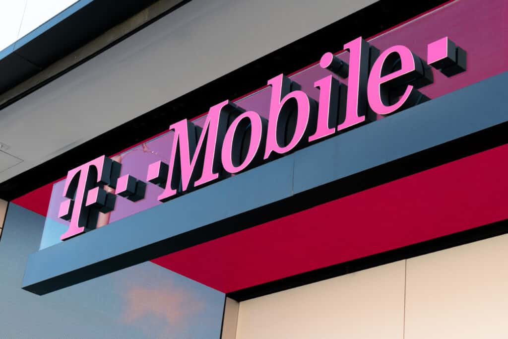 T-Mobile logo on retail store