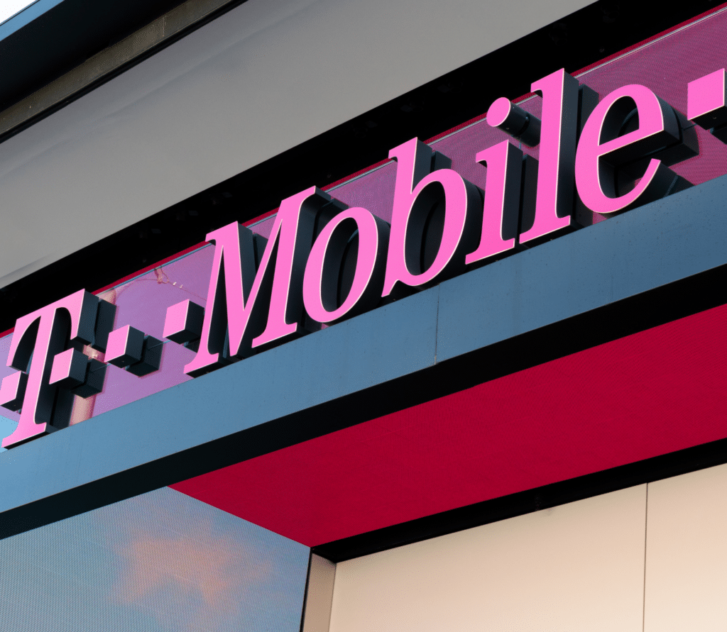T-Mobile logo on T-Mobile retail store