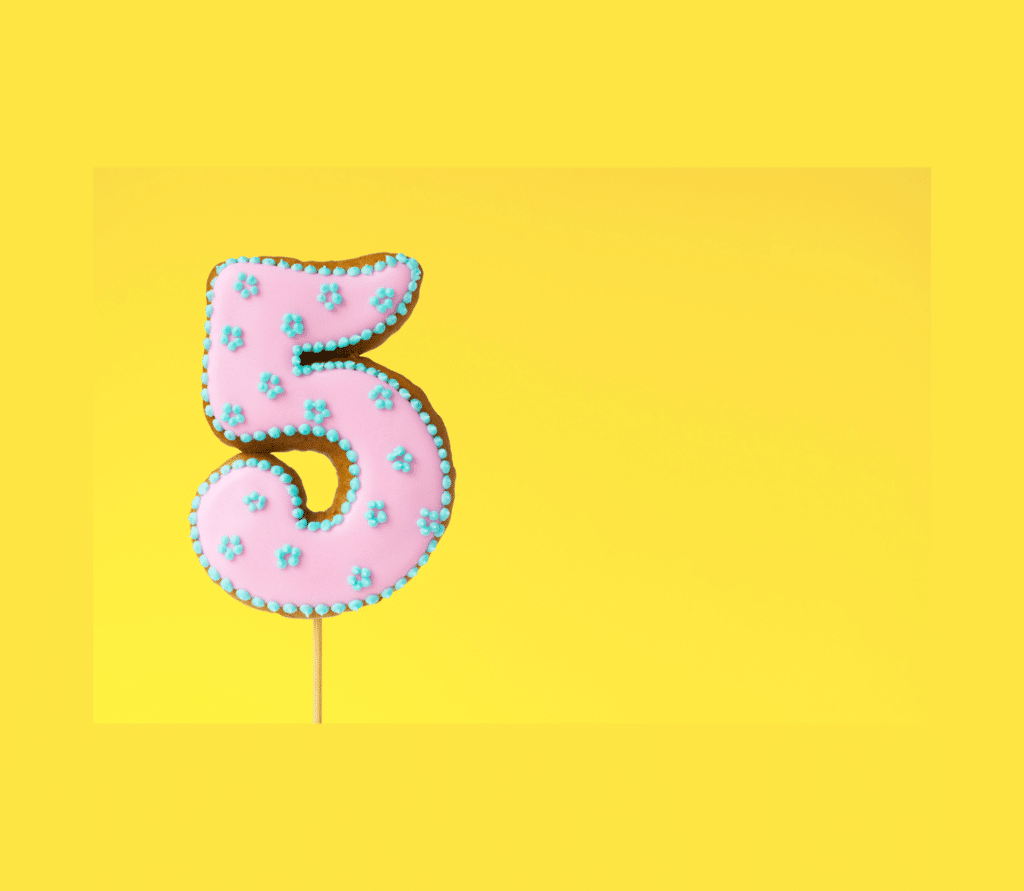 Source: Pink and blue polka-dotted #5 birthday candle