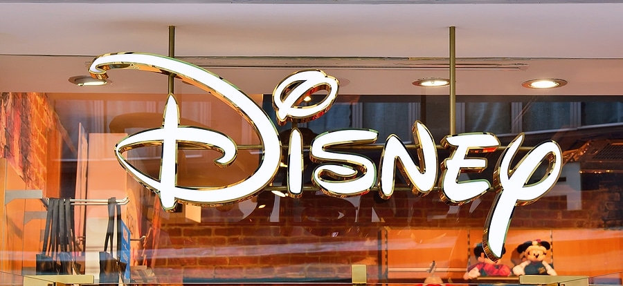 Venice, Italy - October 12, 2019: Sign Of Disney Store. Disney I